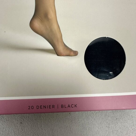 Silk Impressions Light Support 20 Denier High Waisted Pantyhose Black S 2-Pack - Picture 3 of 11